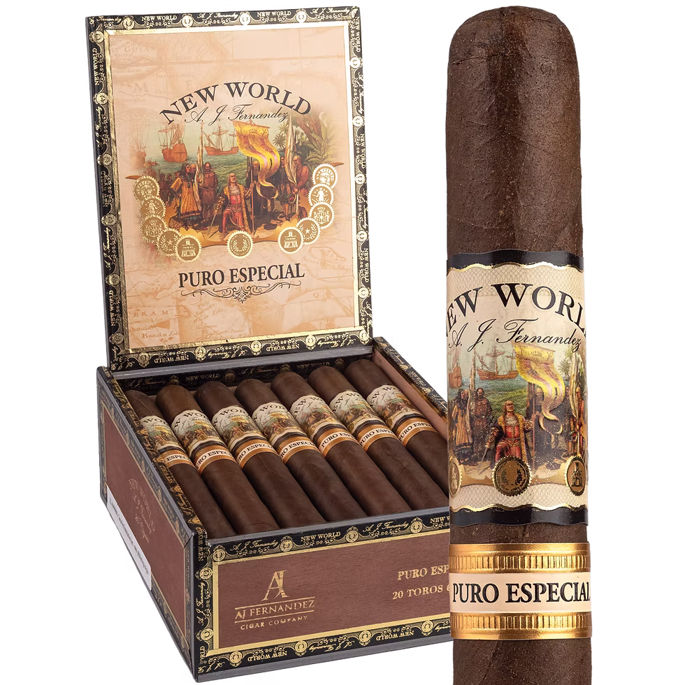 New World Puro Especial cigar box and single cigar